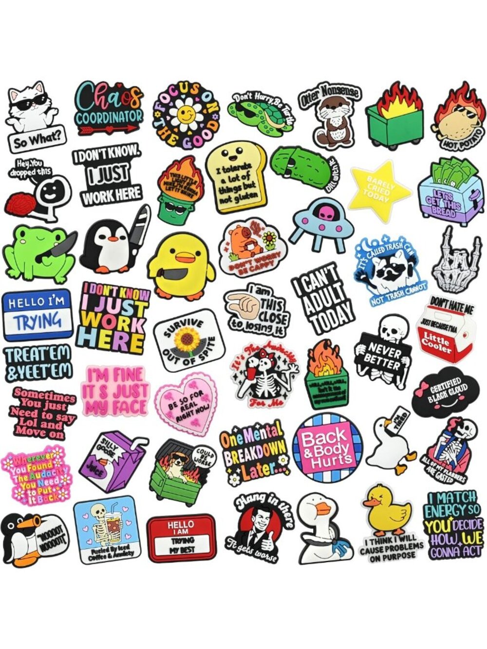 Humorous Lapel Pins Set - 20/30/50PCS Funny Badges for Backpacks, Jackets & Hats